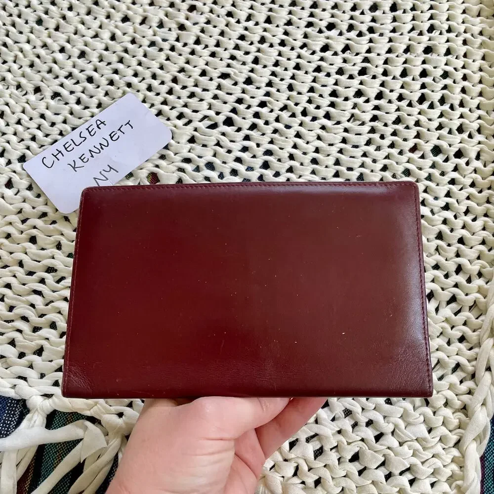 Cartier Leather Bifold Vintage Must De Wallet Bordeaux